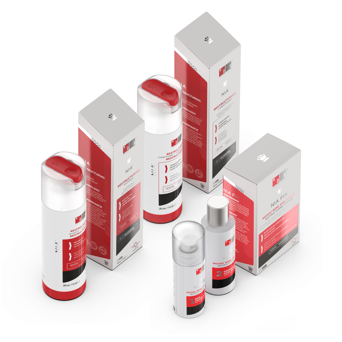 Nia® Kit Reestructurante para el Cabello | Nia Shampoo/Acondicionador + Nia Fix