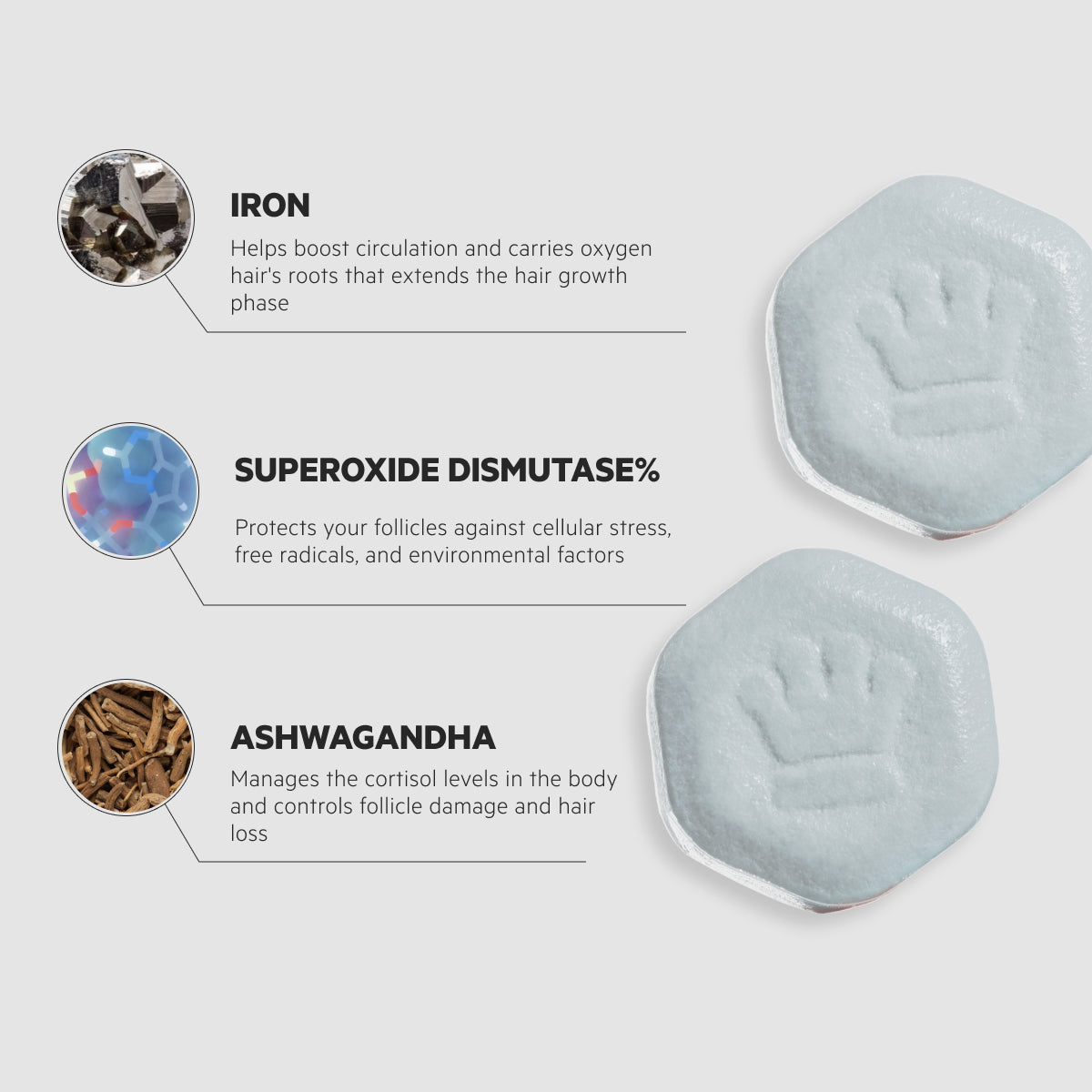 Revita.SOD | Comprimidos para apoyar el crecimiento del cabello + antioxidante + alivio del estrés